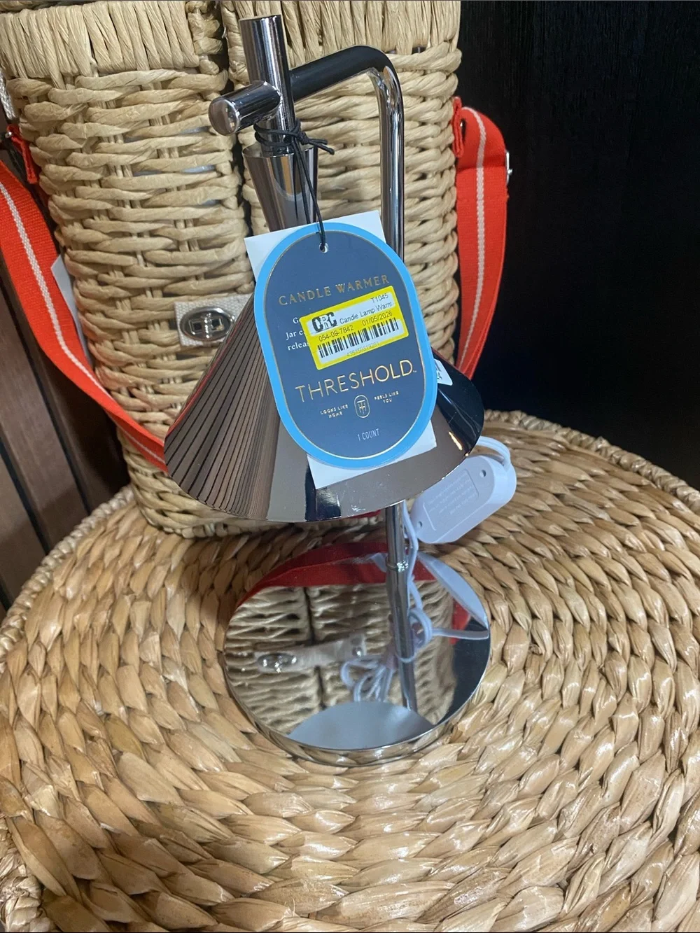 Today only price! NWT Threshold Chrome Silver Candle Warmer Lamp
